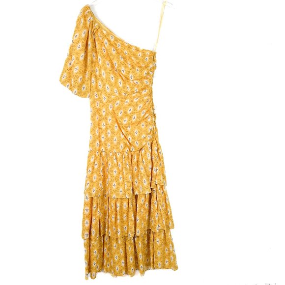NWT Veronica Beard Virginia Dress One Shoulder Sun Multi Yellow Size 0 NEW $798 - Picture 2 of 16